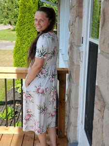 Silver Floral Dress