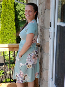 Mint Floral Dress