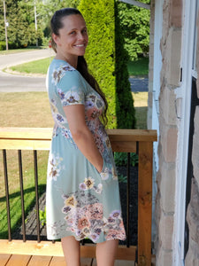 Mint Floral Dress