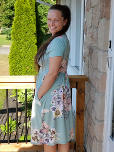 Mint Floral Dress