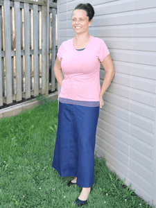 Denim A-line Maxi Skirt