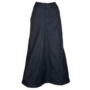 Denim A-line Maxi Skirt