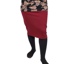 Load image into Gallery viewer, Burgundy Pencil Skirt - 27 Inch