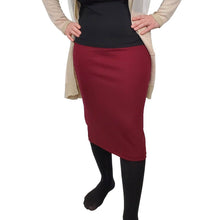 Load image into Gallery viewer, Burgundy Pencil Skirt - 27 Inch