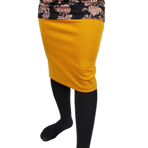 Mustard Pencil Skirt - 27 Inch