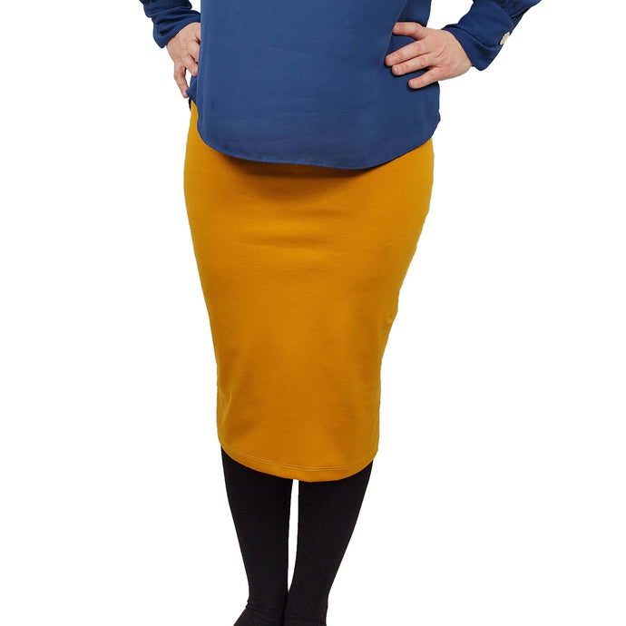 Mustard Pencil Skirt - 27 Inch