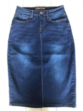 Load image into Gallery viewer, Classic Stretchy Denim Skirt - 27 Inch Dark Wash