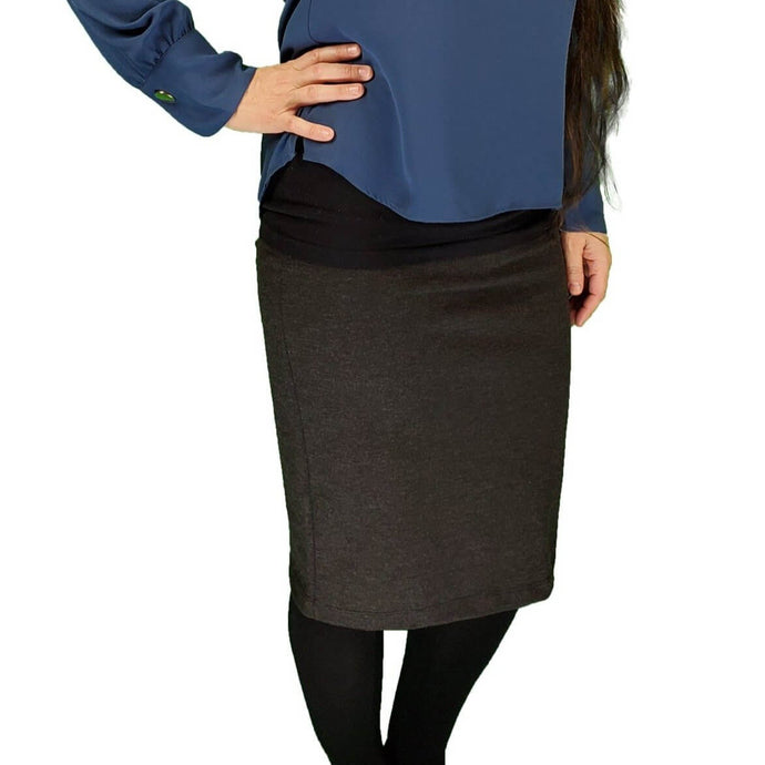 Charcoal Gray Pencil Skirt - 27 Inch