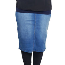 Load image into Gallery viewer, Classic Stretchy Denim Skirt - 27 Inch Light Wash